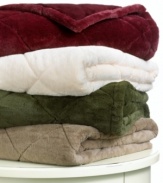 Snuggle up in style. Getting warm has never been more fashionable with Charter Club's Reversible Quilted Plush throw, boasting soft-to-the touch plush and diamond quilting on the face and an exceptionally smooth reverse. Choose from four classic solid hues. (Clearance)