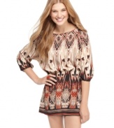 Add tribal to your style vocab and dare to wear the print with this minidress from Ali & Kris! Pairs gorgeously with flats or boots for a look that's on-trend!