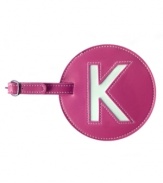 Give me a K! This big, easy-to-spot luggage tag is personalized with your initial, giving your bags an identity and helping them stand out on the luggage carousel.