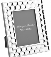With the gleam of silver plate and a jewel-like geometric motif, the Atelier picture frame from Monique Lhuillier Waterford is a brilliant way to recall beautiful moments.