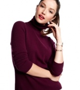 Cozy up to this chic petite turtleneck from Charter Club. Made from 100% cashmere, it feels as good as it looks!