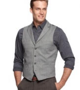 a subtle pattern on this Tasso Elba vest adds a touch of pop to a classic look.