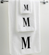 Dry off in your signature style with monogrammed towels from Avanti. Embroidered with a single capital letter in Bodoni font, this combed cotton bath towel makes it easy to personalize your bath.