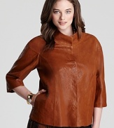 In a rich hue and supple lambskin, this Lafayette 148 New York Plus topper outfits your look with lush, natural appeal.