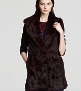 Top your fall looks with this luxe Nanette Lepore coat in a sumptuous combo of rabbit fur and wool.