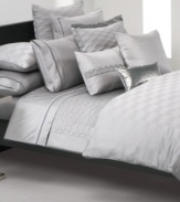 This Windsor Grey decorative pillow from Hugo Boss is the perfect finishing touch for your bedding ensemble. Its cotton/leather texture adds a layer of sophistication. Zipper closure.