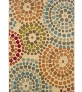 A celebration of contemporary tone, this area rug from Sphinx bursts with cool color against a soft, neutral ground. Woven from plush polypropylene for superior stain resistance and durability, this is the rug you want for those high-traffic areas in your home.