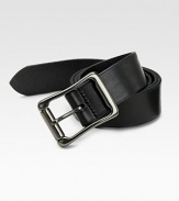 A slim belt rendered in Italy from burnished saddle leather, then channel quilted for modern style and attitude. Embossed gunmetal buckle About 1½ wide Made in Italy 