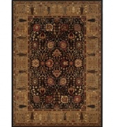 A beautifully detailed rug in warm earth tones, with an intricate pattern that both recalls the classic sophistication of traditional Persian rugs and adds a touch of modern luxury. Royal Kashimar's soft, lustrous, silk-like pile features a semi-worsted New Zealand wool in a variety of vibrant hues with unique dimension. 25-year limited warranty.