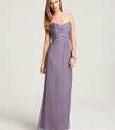 Turn heads in this impossibly elegant silk gown from Amsale. A stunning choice for your next glam affair.