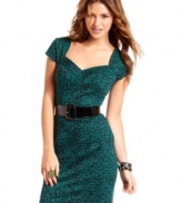 Nothing says night out like BCX's wildly sexy leopard-print dress! The sweetheart neckline and removable belt give it extra appeal.