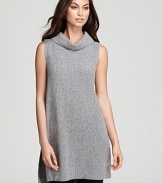 A chic cowlneck and high/low hem infuse a sleeveless Eileen Fisher sweater with modern inspiration. Slip it on for instant statement style.