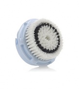 Delicate Replacement Brush Head Twin- Pack. An ultra-soft brush for those with delicate or extra-sensitive skin and for skin sensitivities like rosacea and acne-prone skin. All CLARISONIC® brush heads are made from a nonporous, soft elastomeric material, resistant to bacterial attachment. All brush heads are precision-designed to oscillate bi-directionally at a sonic frequency. We recommend that you remove the brush head weekly and clean with soap and warm water. Replace your Clarisonic brush head every 90 days. To mount the brush head, align with the 3 notches with the 3 pins on the handle, then push down and twist clockwise.
