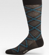 Modern argyle pattern is embroidered in a soft cotton blend with signature logo detail.Mid-calf heightPolyamide/cotton/modal/elastaneMachine washImported