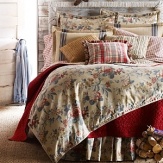 A heritage floral print in muted hues mixes easily with timeless stripes, checks and plaids for a contemporary yet traditional bedding collection that lends comfort and charm to any home.