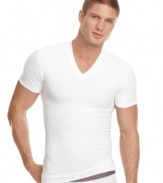 If you need a little bit of help keeping your shape in check, then this form-fitting v neck tee from SHAPE FORM by 2(x)ist offers the no-show assistance you're after.