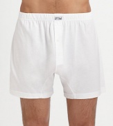 White pima cotton boxer with elastic waistband. Also in black.Machine washImported