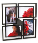 Four of your favorite photos square off in the Connect picture frame. Umbra shows all the right angles in versatile black for the modern office or living room.