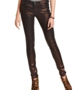 Shine on: a chic foil print equips Jessica Simpson's skinny jeans with trend-right luster -- and elevated style!