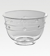 This quintessential centerpiece bowl is stunning within any space, the perfect vessel for any display.Lead-free glassDishwasher safe, gentle cycleFour quart capacityImported