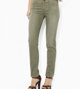These slimming modern jeans are crafted in a chic silhouette and cut with a slim leg, from Lauren by Ralph Lauren.