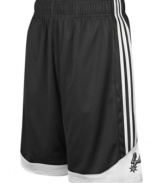 Get a step up on your competition and channel your favorite NBA basketball team with these San Antonio Spurs shorts from adidas.