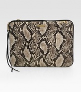 EXCLUSIVELY AT SAKS. Faux snake-print leather zips around your laptop for a sleek, stylish cover.Top-zip closureFully lined13W X 9½H X 1DImportedPlease note: Laptop not included.