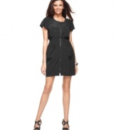 An exposed zipper ups the edge on this Alfani dress for a not-so-sweet spring look!