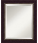 Dark bronze meets beveled glass for a wall mirror with classic, masculine appeal. Enhanced with a beaded outer edge, this versatile piece is a smart, functional addition to traditionally furnished homes.