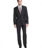 Refreshingly classic. Keep this Calvin Klein suit around for guaranteed style in any season.