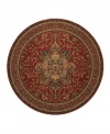 With regal designs that pay homage to the ancient art of rug-making, this piece imparts a classic, yet modern feel with rich colors that reflect the most popular looks of today. Featuring a dramatic center medallion, sweeping out in a burst of branches and blossoms, and accented in deep tones of antique red. Meticulous power-loom construction with Couristan's patented locked-in-weave and crystal-point finish. 25-year limited warranty.