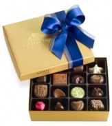 Savor the sweetness of Godiva this season with this classic assortment of Belgian chocolates. Wrapped in a gold box and tied with a bow, this Hanukkah collection is sure to bring smiles and warm hearts around the table.