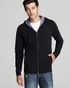 Call on this reversible hoodie for a sporty layer when you're kicking around the soccer ball or headed downtown with friends.