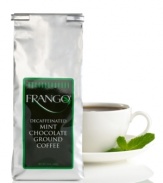 Frango's classic mint chocolate candies are now in sippable form. Savor this decadent blend that is packed in a one-way valve bag, offering the freshest decaffeinated coffee straight from the roasters. Perfect for placing on your dessert menu at any occasion!