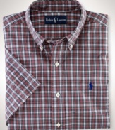 Ralph Lauren's short-sleeved tartan shirt is crafted from lightweight poplin in a classic-fit for a relaxed look and feel.