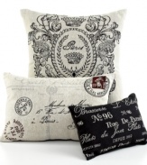 With a distinct Parisian influence, this Paris Postage decorative pillow from Park B. Smith evokes an elegant appeal in your space with a classic design in neutral hues.