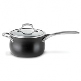 This Calphalon sauce pan with lid boasts the revolutionary Unison Slide Nonstick surface which releases foods effortlessly, making even the most demanding culinary creations simple to prepare. A heavy-gauge bottom provides even heating and prevents sauces from scorching, while the high sides and narrow opening control evaporation. Handles stay comfortably cool on the stovetop.