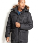This hooded parka from Sean John has the winter-weather cool down. Pair with denim and hit the slopes.