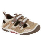 He'll feel like he's walking on sunshine with these comfy Stride Rite shoes made to help decrease falling.