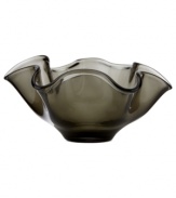Fresh and elegant, this Lenox Organics bowl is crafted of heavy crystal with a playful ruffled edge. A smoky hue adds to its allure, making a stylish impact on any space.