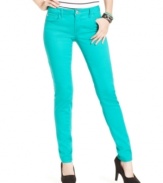 A super-bright colored wash makes these skinnies from Celebrity Pink Jeans totally trend-hot.