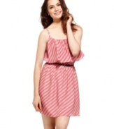 An oversized ruffle compliments the a-line shape on this dress from American Rag -- the ideal frock for sun lit days!
