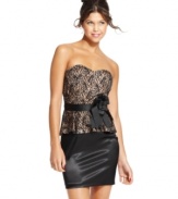BCX designed a stunning party dress featuring a sequined-lace bodice and a cute peplum hem! Pair it with killer high heels or bold accessories for more style.