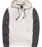 Bundle up without the bulk. This slim-fit hoodie from Volcom is the just-right style for the street.