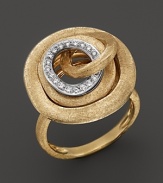 Diamonds in a hand-engraved 18K gold ring from the Marco Bicego Jaipur collection.