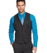 Suit up in stripes and this refined vest from Alfani RED.