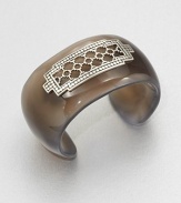 From the Dot Collection. This nature-inspired style from a socially and environmentally responsible brand features a stunning agate cuff decorated with a delicate, sterling silver cutout center surrounded by a dotted 18k gold border. AgateSterling silver18k goldDiameter, about 2.3Slip-on styleImported