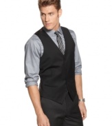 Finish off your look. This slim-fit vest from Alfani vest is just the thing to streamline your look.