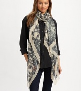 A floral lace Union Jack flag with an abstract printed quote on luxurious silk. SilkAbout 55 X 78¾Dry cleanMade in Italy