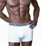 Polo Ralph Lauren modal/spandex boxer brief. Comfortable, stretch modal blend jersey boxer brief with signature woven logo waistband.